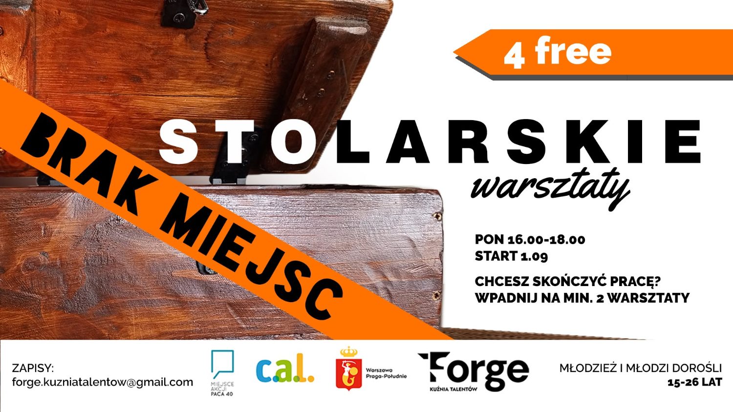 Plakat warsztatów stolarskich